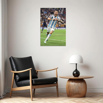 Di Maria Celebrating Goal Soccer 2022 Football Final Argentina Poster Wall Art Print Home Wall Decor