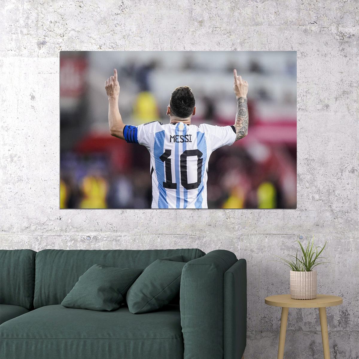 Lionel Messi Argentina National Team World Cup Poster Wall Art Print Home Wall Decor