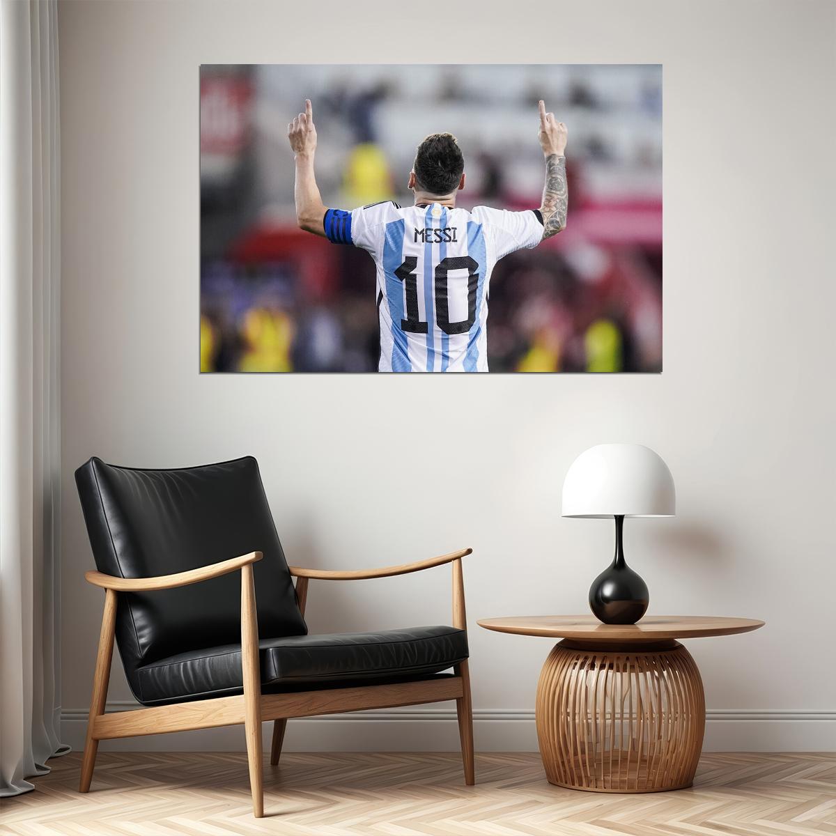 Lionel Messi Argentina National Team World Cup Poster Wall Art Print Home Wall Decor