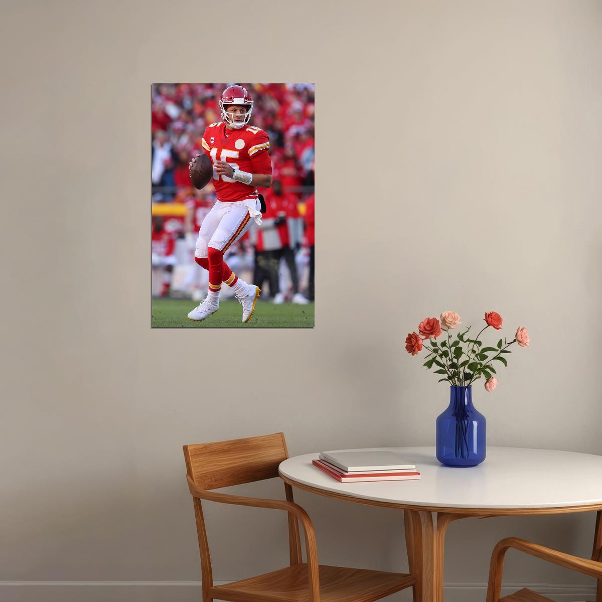 Kansas City Chiefs Patrick Mahomes 15 American Quarterback Poster Wall Art Print Home Wall Decor