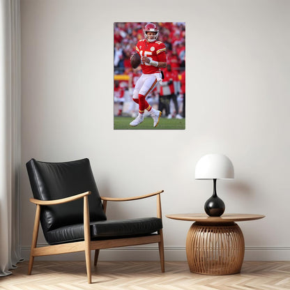 Kansas City Chiefs Patrick Mahomes 15 American Quarterback Poster Wall Art Print Home Wall Decor