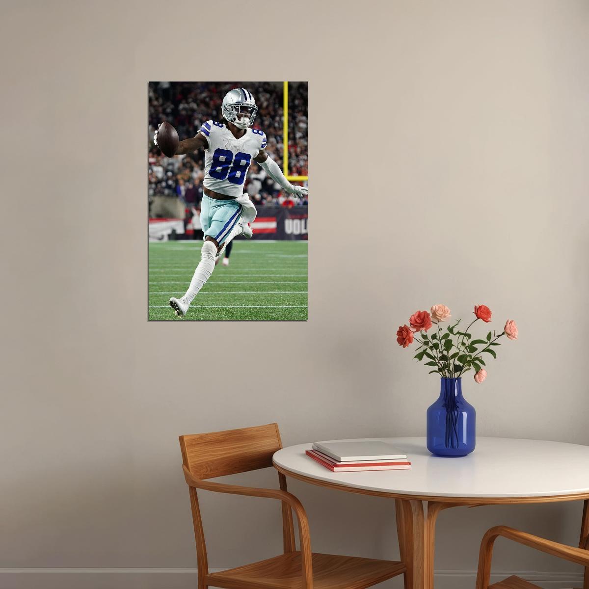 dallas cowboys helmet in stadium football canvas wall art Poster