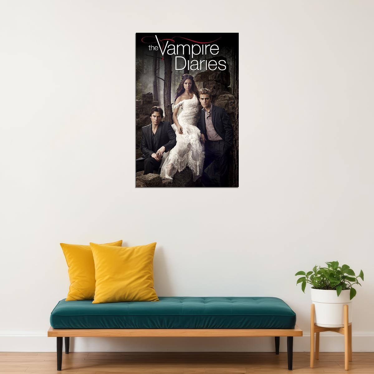 The Vampire Diaries Tv Movie Paul Wesley Ian Joseph Drama Poster Wall Art Print Home Wall Decor