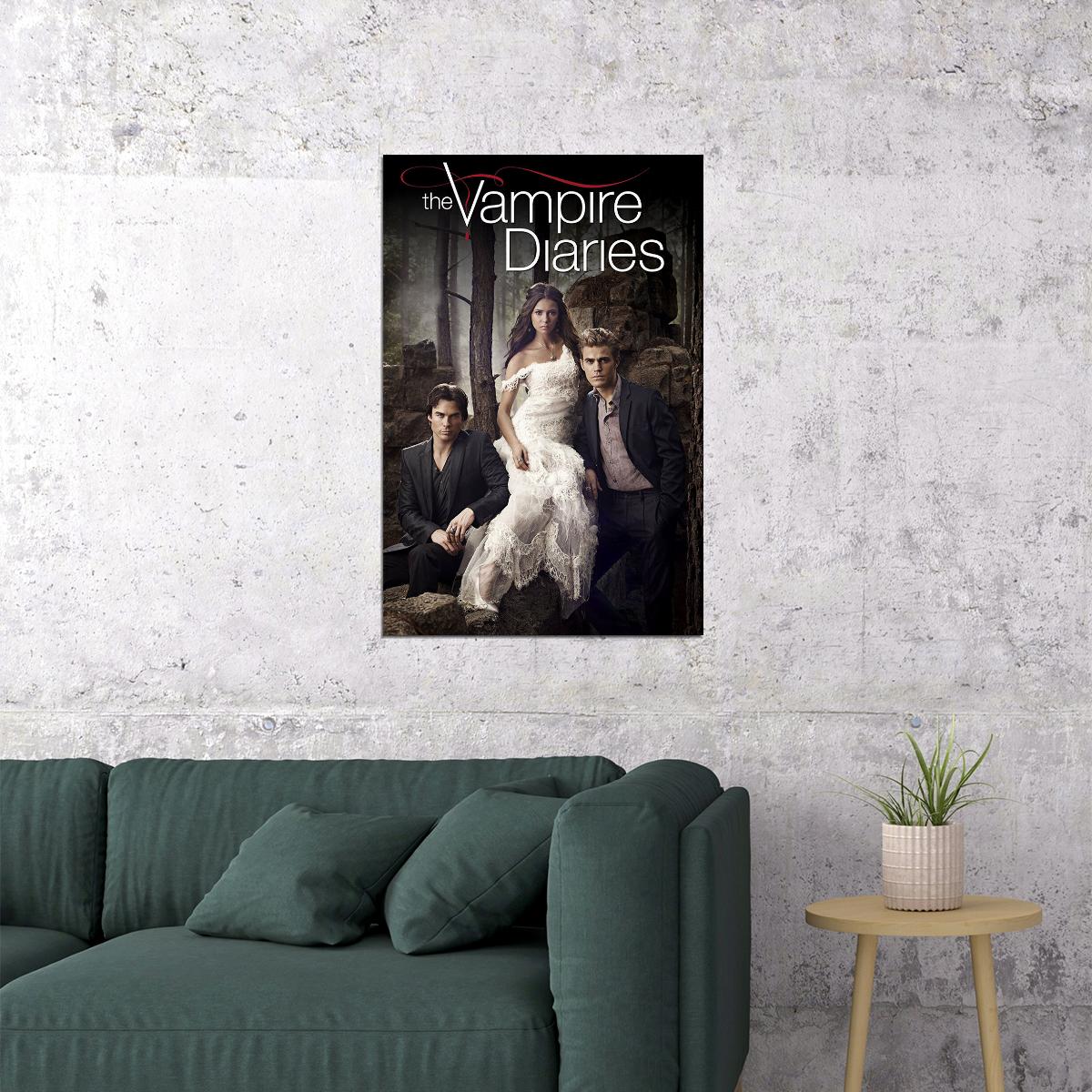 The Vampire Diaries Tv Movie Paul Wesley Ian Joseph Drama Poster Wall Art Print Home Wall Decor