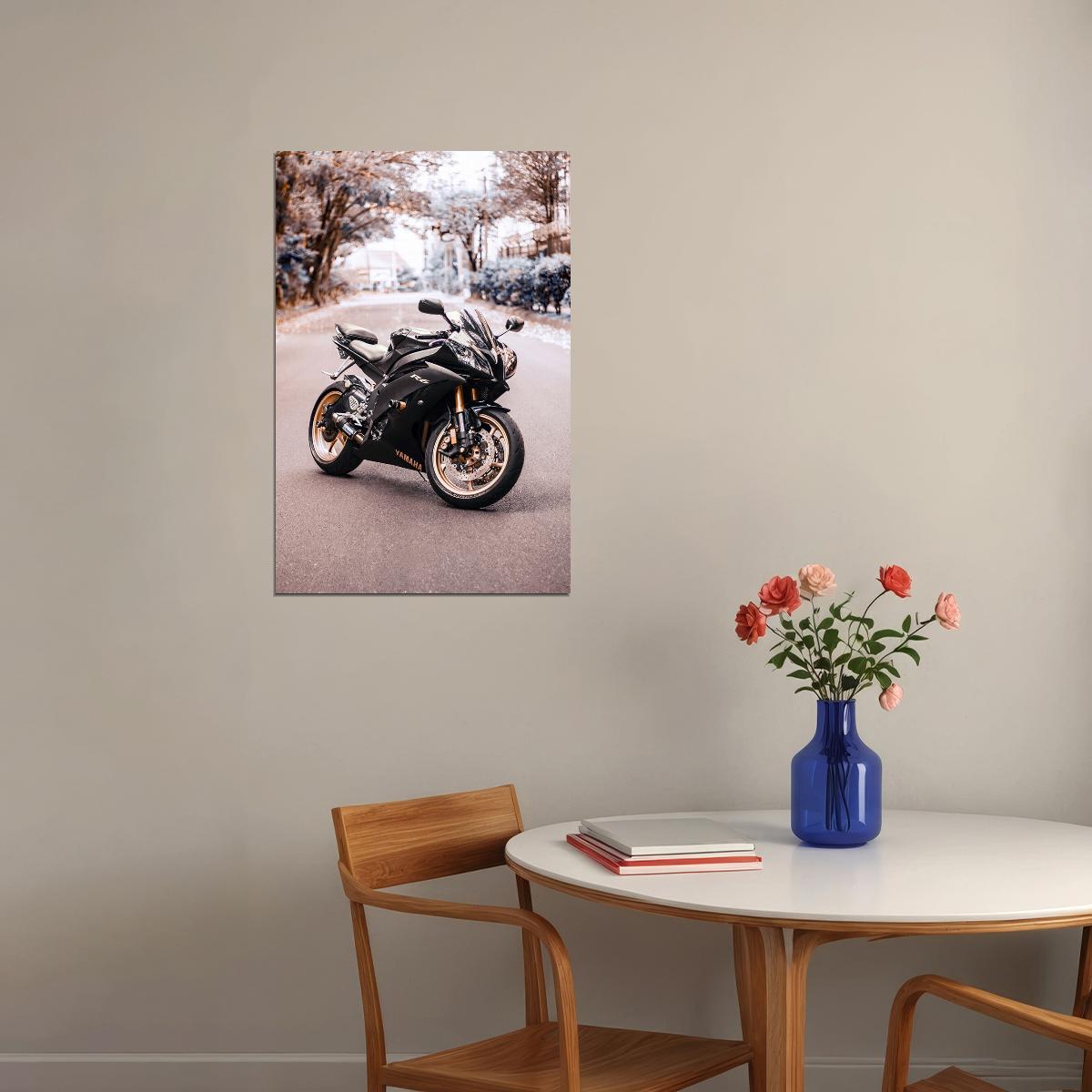 Yamaha R6 Expensive Motorcycle Speed Bike Poster Wall Art Print Home Wall Decor