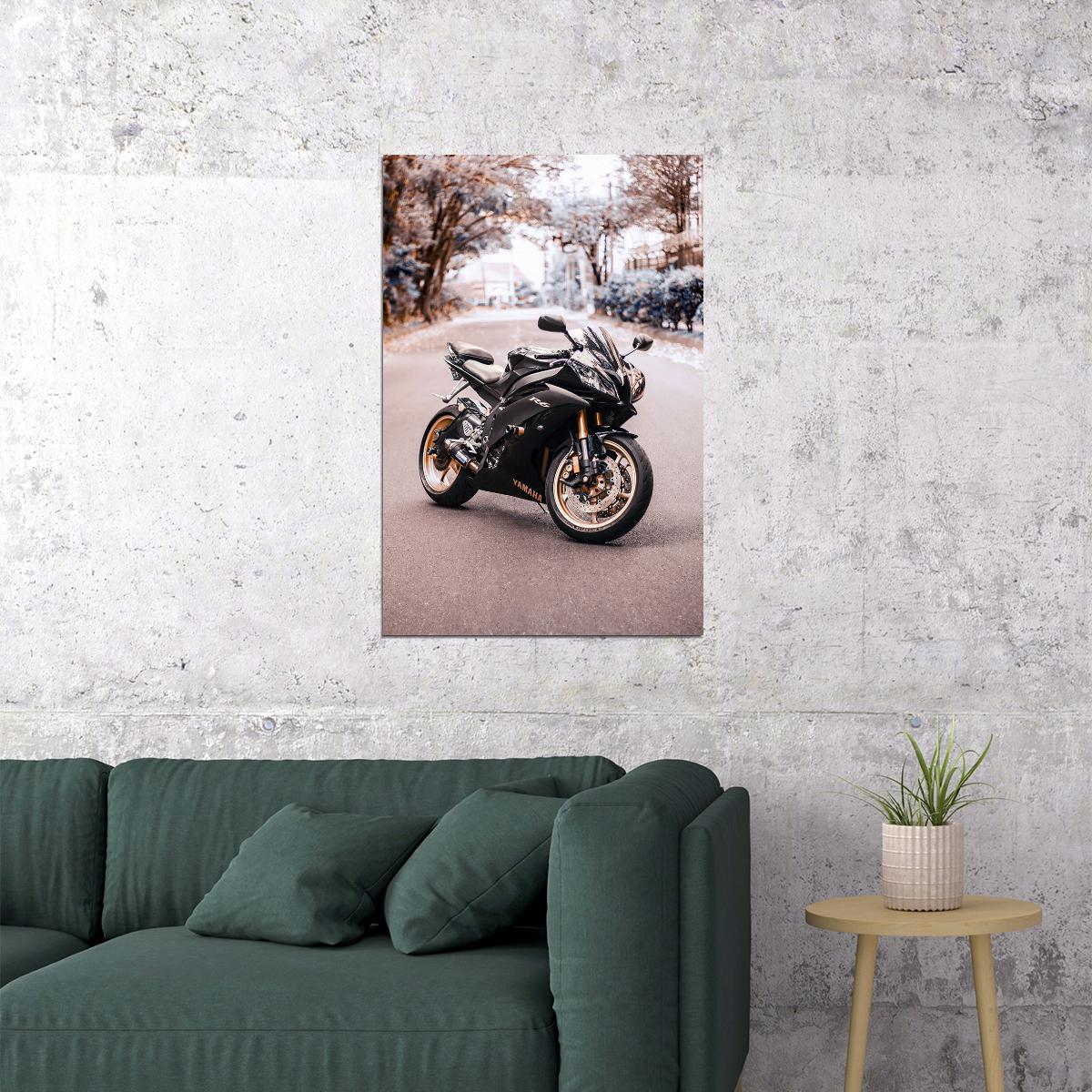 Yamaha R6 Expensive Motorcycle Speed Bike Poster Wall Art Print Home Wall Decor