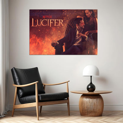 Lucifer Tom Ellis Fallen Angel Usa Tv Series Poster Wall Art Print Home Wall Decor