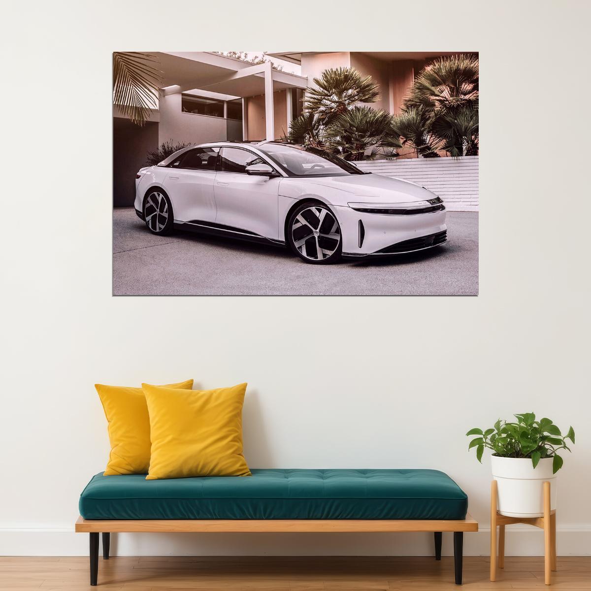 Lucid Air Electric Car Gt Edition Poster Wall Art Print Home Wall Decor