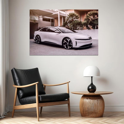 Lucid Air Electric Car Gt Edition Poster Wall Art Print Home Wall Decor