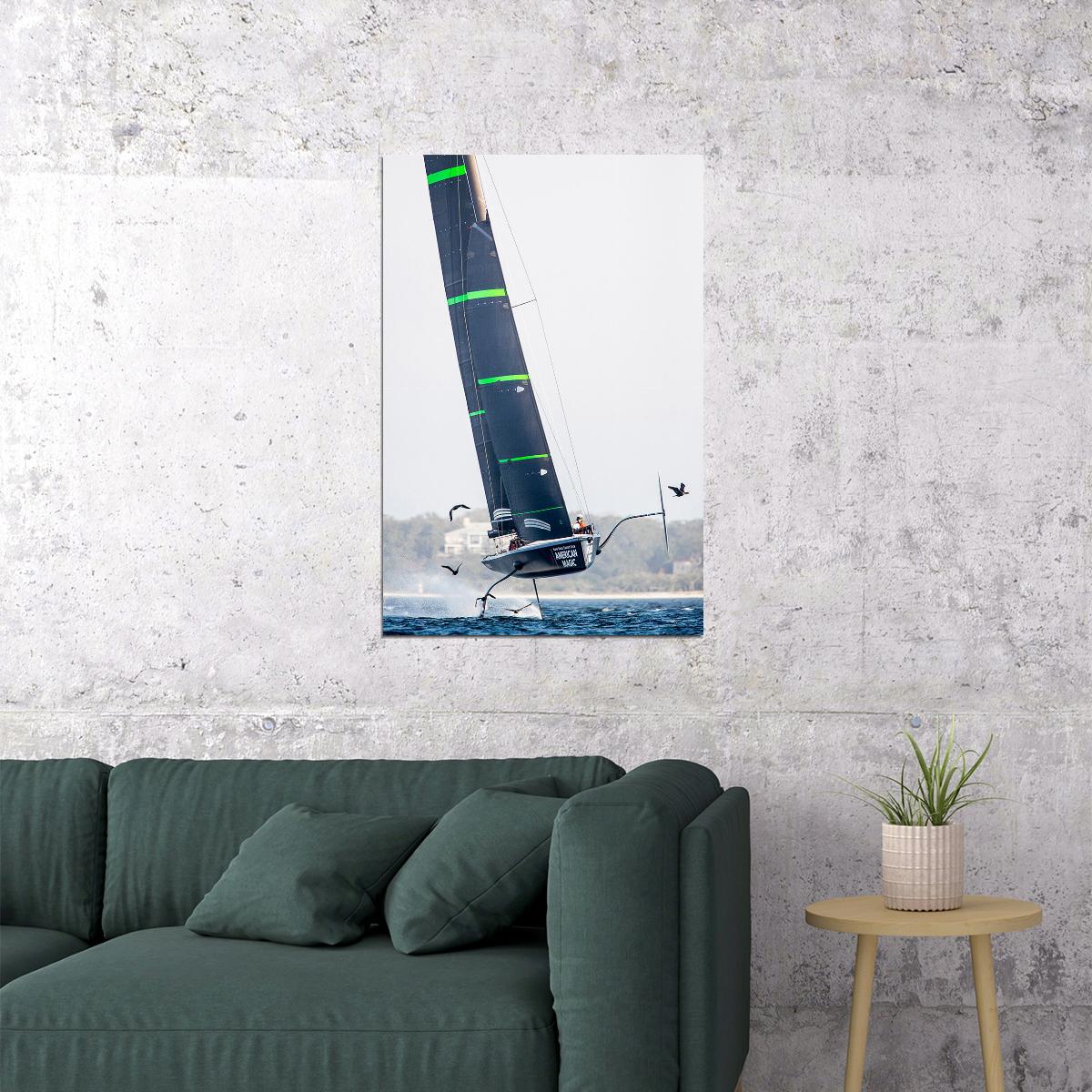 America's Cup Yacht Race Poster Wall Art Print Home Wall Decor