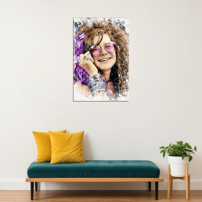 Janis Joplin Singer Songwriter Poster Wall Art Print Home Wall Decor