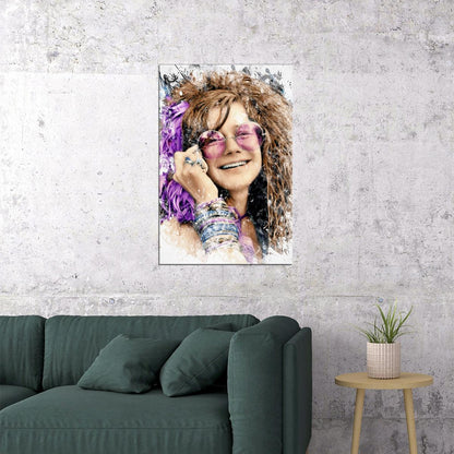 Janis Joplin Singer Songwriter Poster Wall Art Print Home Wall Decor