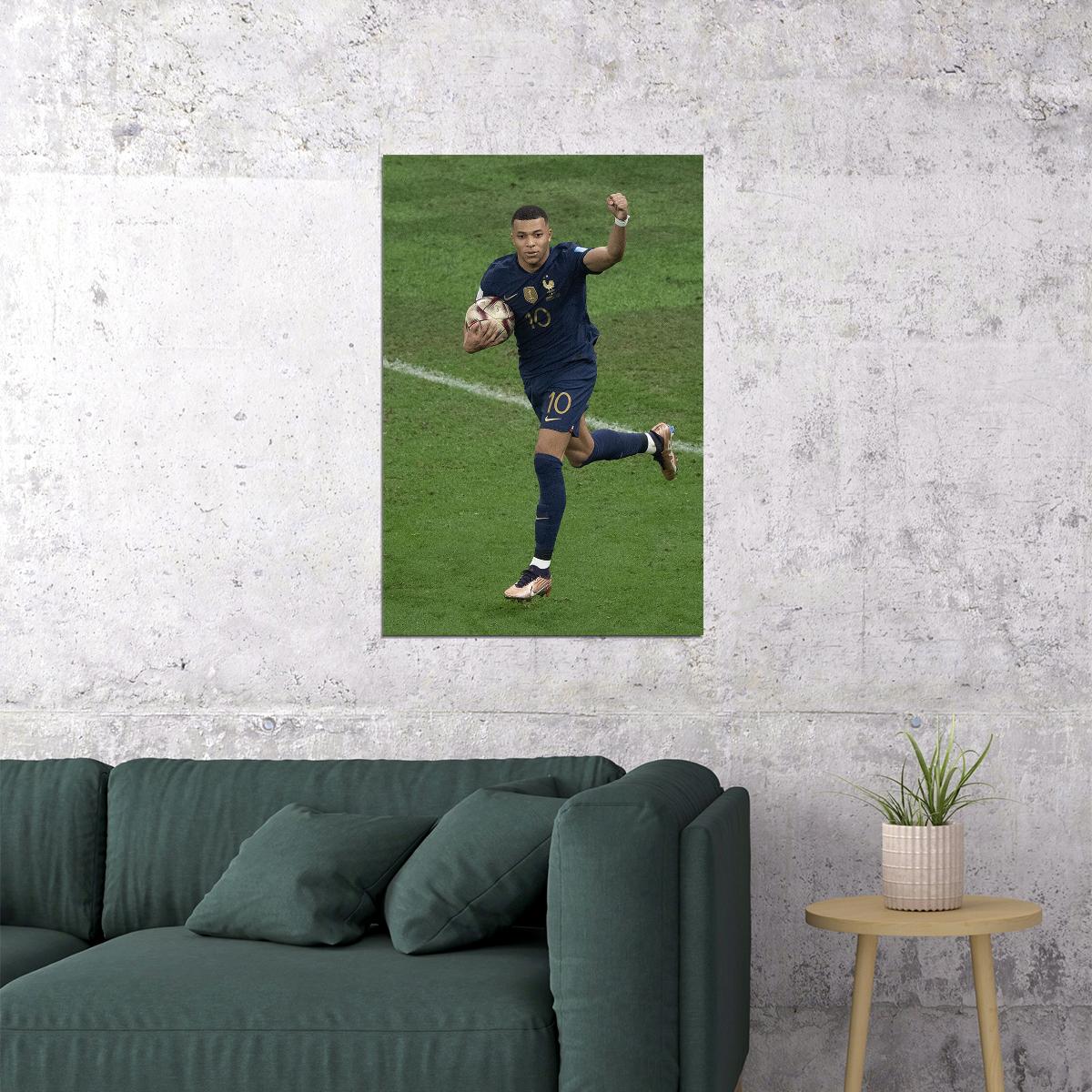 Kylian Mbappe Goal France Football World Soccer Fans Poster Wall Art Print Home Wall Decor