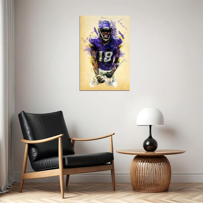 Justin Jefferson Minnesota Vikings American Football Poster Wall Art Print Home Wall Decor