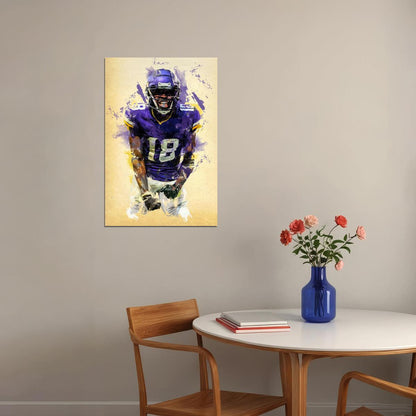 Justin Jefferson Minnesota Vikings American Football Poster Wall Art Print Home Wall Decor