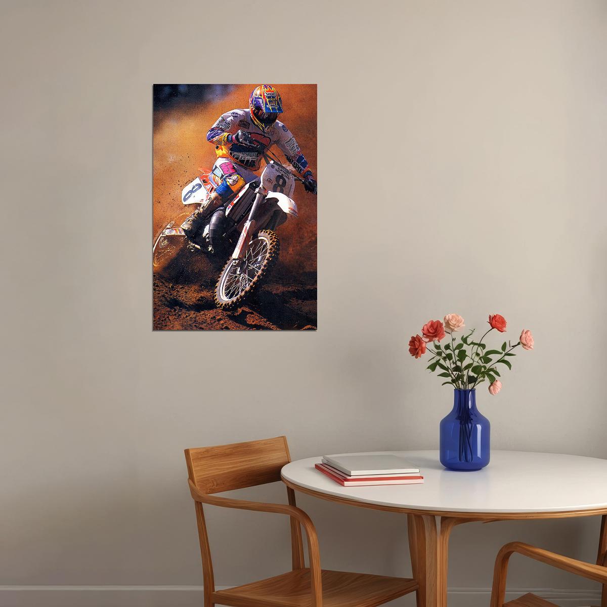 Damon Bradshaw Motorcycle Cross Country Racer Poster Wall Art Print Home Wall Decor