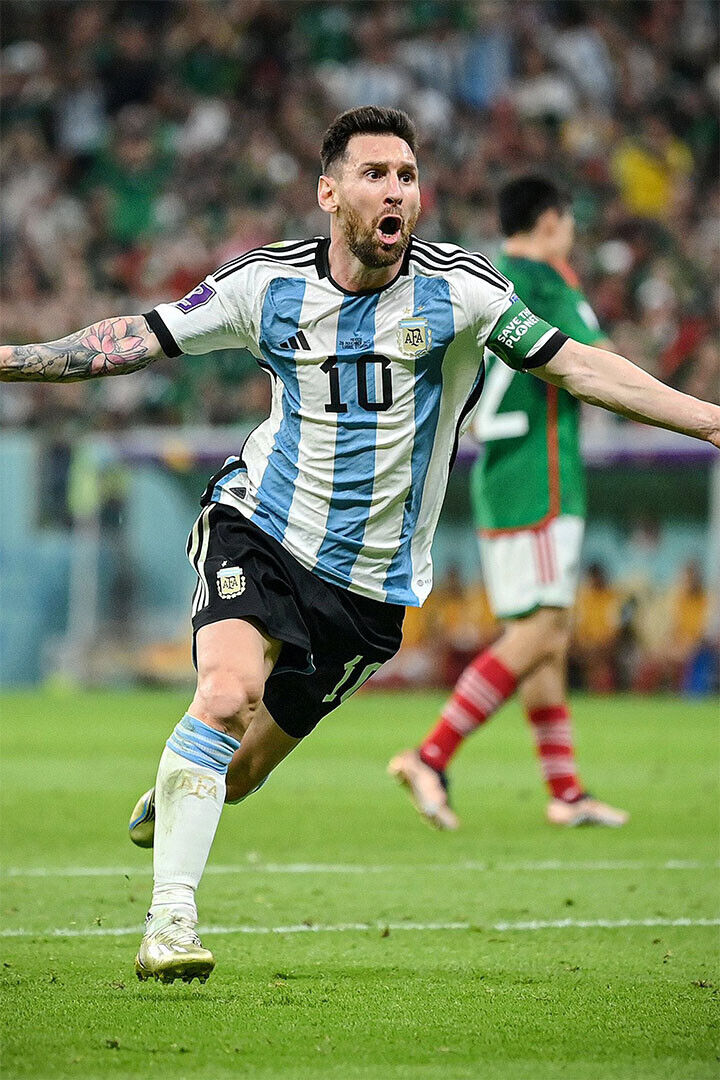 Lionel Messi Goal Celebration Argentina Sport Poster Wall Art Print Home Wall Decor