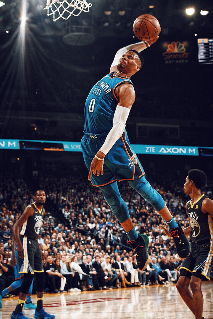 Russell Westbrook Oklahoma City Basketball Poster Wall Art Print Home Wall Decor