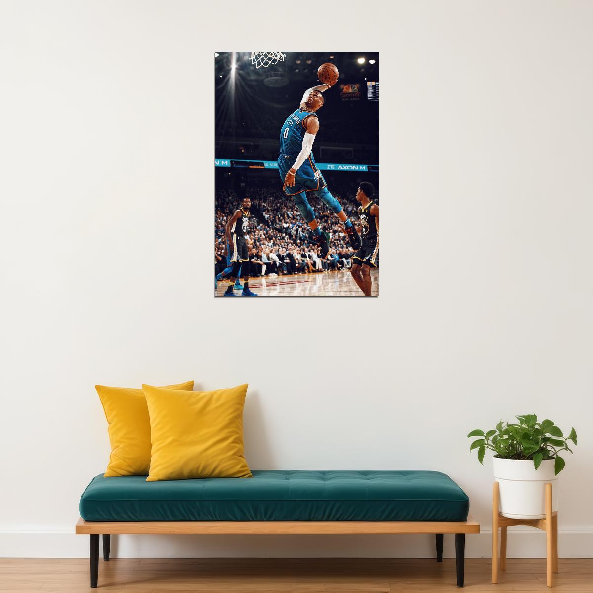 Russell Westbrook Oklahoma City Basketball Poster Wall Art Print Home Wall Decor