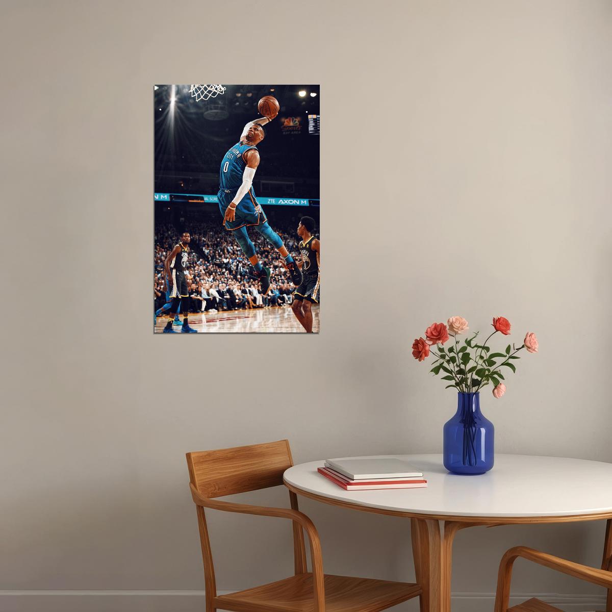 Russell Westbrook Oklahoma City Basketball Poster Wall Art Print Home Wall Decor