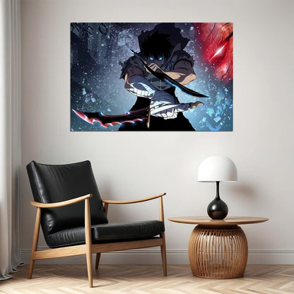 Solo Leveling War Monster Fight Video Game Poster Wall Art Print Home Wall Decor