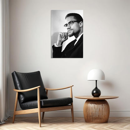 Portrait Of Malcolm X Representative Poster Wall Art Print Home Wall Decor