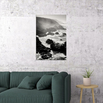 Ansel Adams Photographing The Big Sur Coast Poster Wall Art Print Home Wall Decor