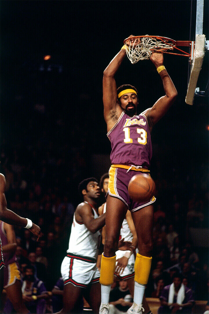 Wilt Chamberlain Playing Basketball Poster Wall Art Print Home Wall Decor