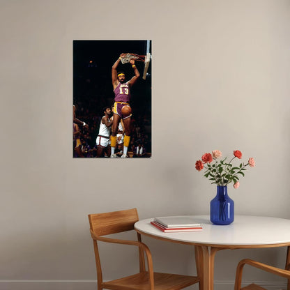 Wilt Chamberlain Playing Basketball Poster Wall Art Print Home Wall Decor