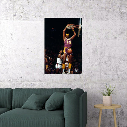 Wilt Chamberlain Playing Basketball Poster Wall Art Print Home Wall Decor