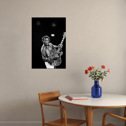 Chuck Berry Playing A Guitar Musician Poster Wall Art Print Home Wall Decor