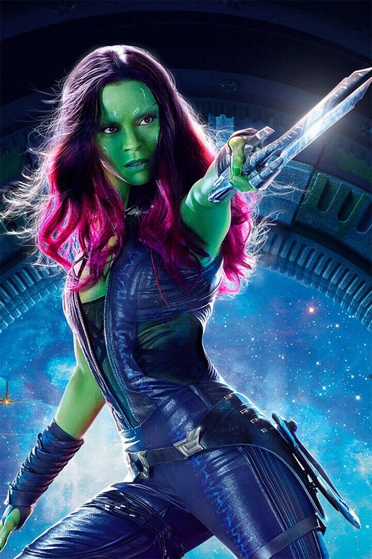Gamora Jump Attack Asguardians Of The Galaxy Poster Wall Art Print Home Wall Decor - xonomax