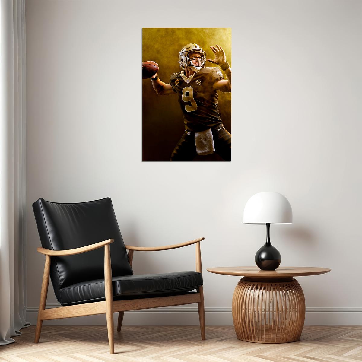 Drew Brees In The Pocket New Orleans Saints Sport Poster Wall Art Print Home Wall Decor