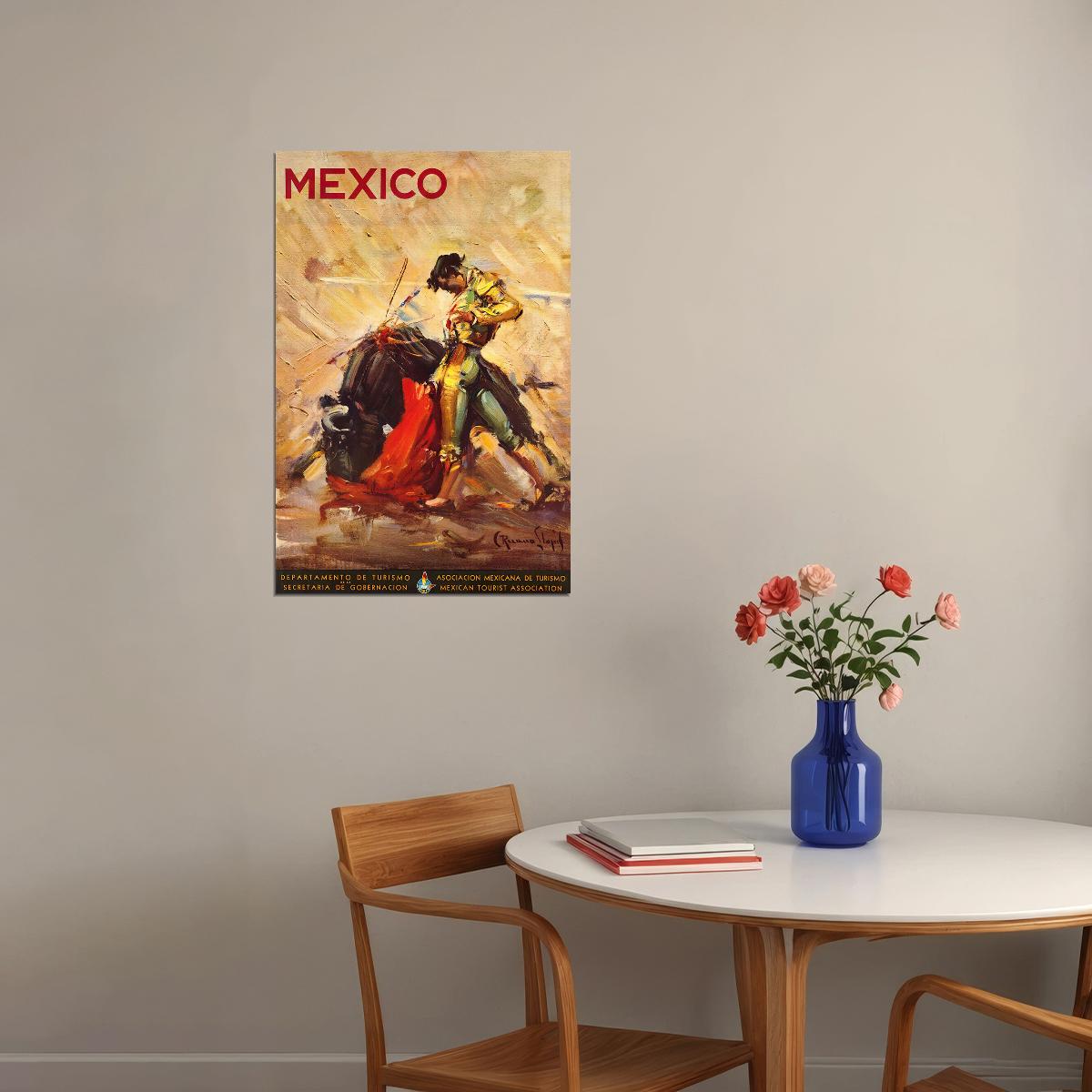 1944 Mexican Bullfighter Classic Vintage Style Travel Poster Wall Art Print Home Wall Decor