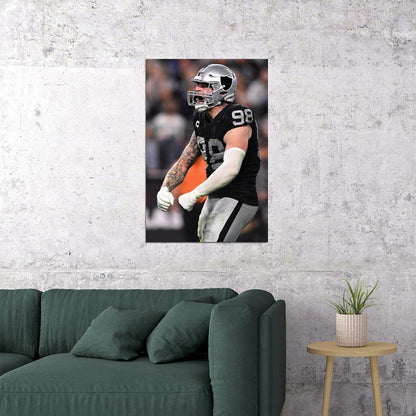 Maxx Crosby Las Vegas Raiders American Football Player Poster Wall Art Print Home Wall Decor