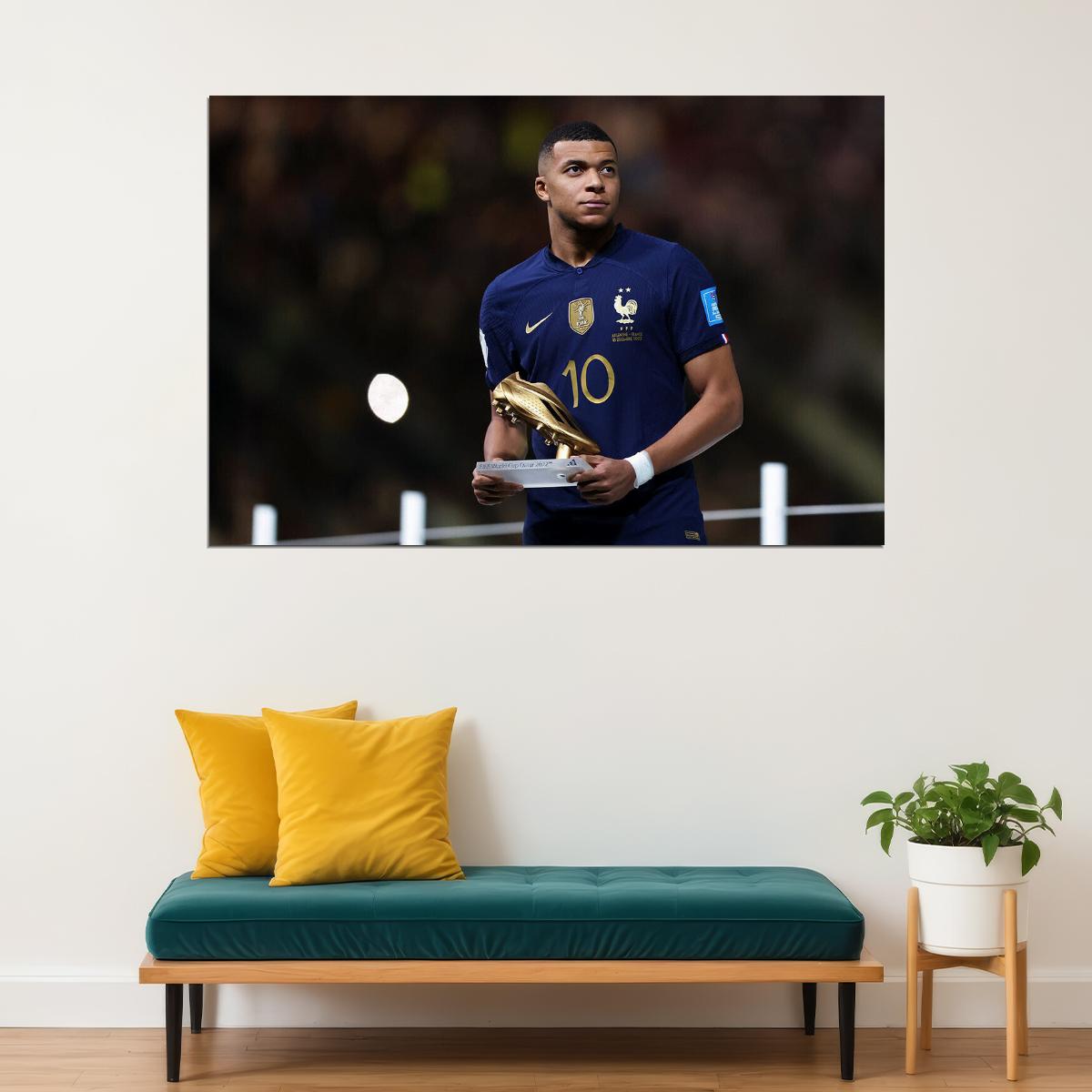 Mbappe Golden Boot France National Team World Cup Poster Wall Art Print Home Wall Decor