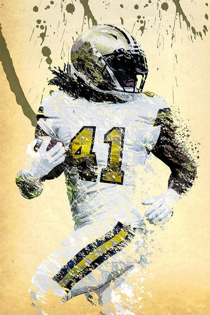 New Orleans Saints Alvin Kamara Football Player Poster Wall Art Print Home Wall Decor