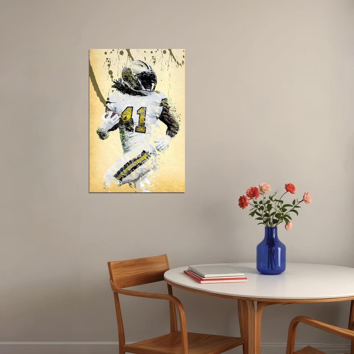 New Orleans Saints Alvin Kamara Football Player Poster Wall Art Print Home Wall Decor