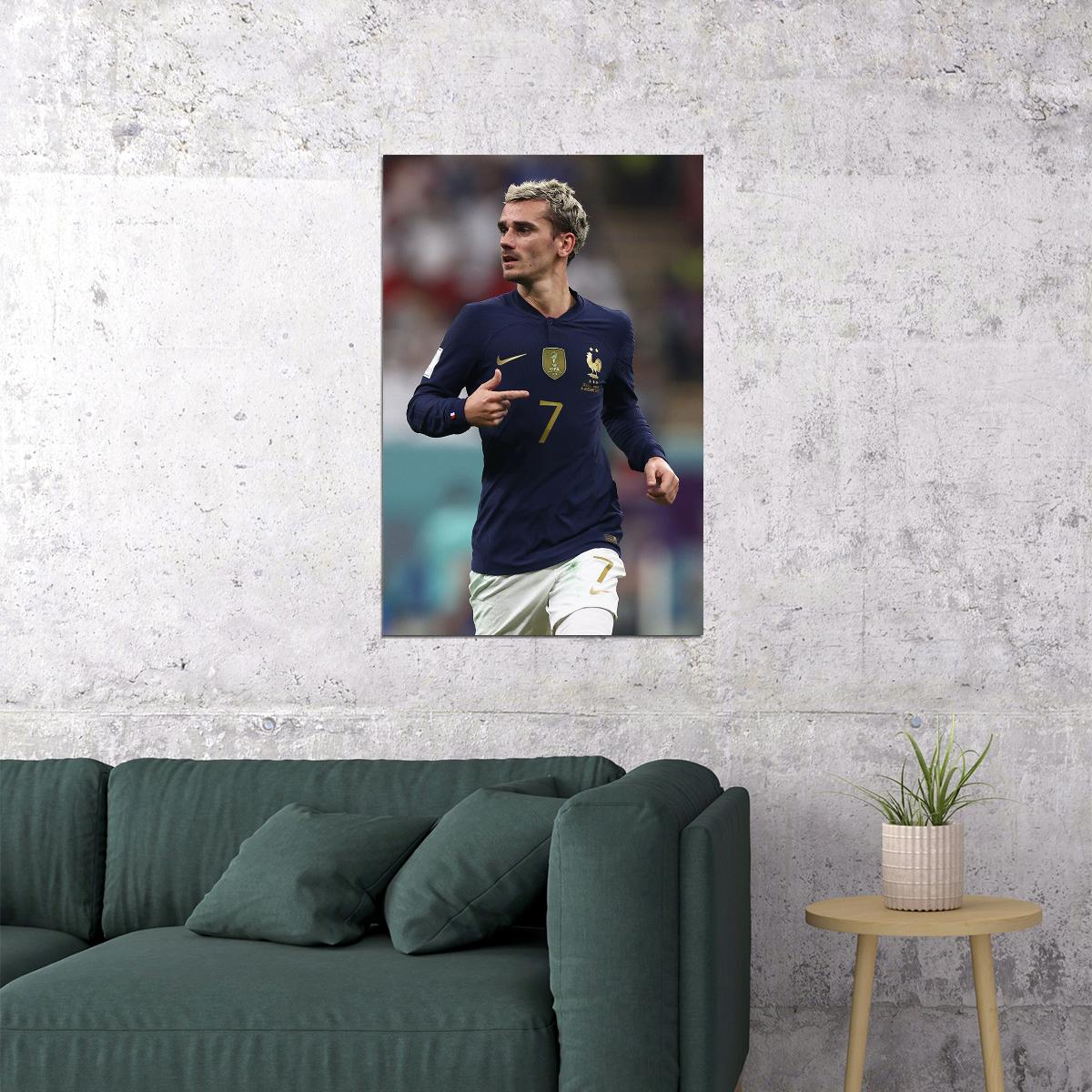 Antoine Griezmann France National Team World Cup Poster Wall Art Print Home Wall Decor - xonomax