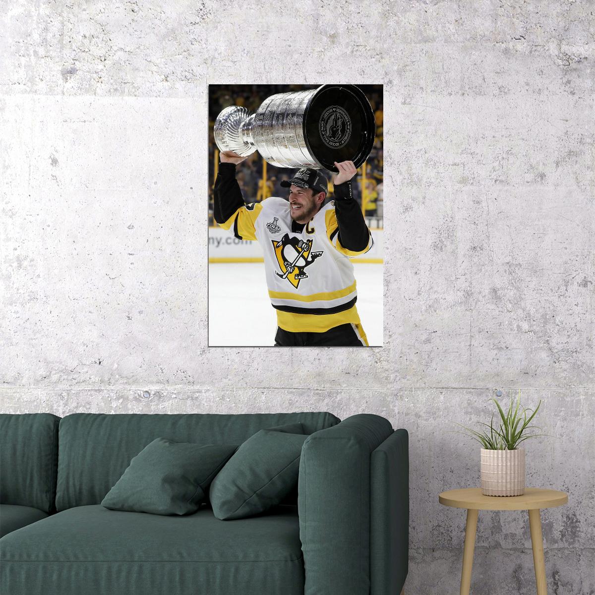 Sidney Crosby Ice Hockey Athlete Style Poster Wall Art Print Home Wall Decor