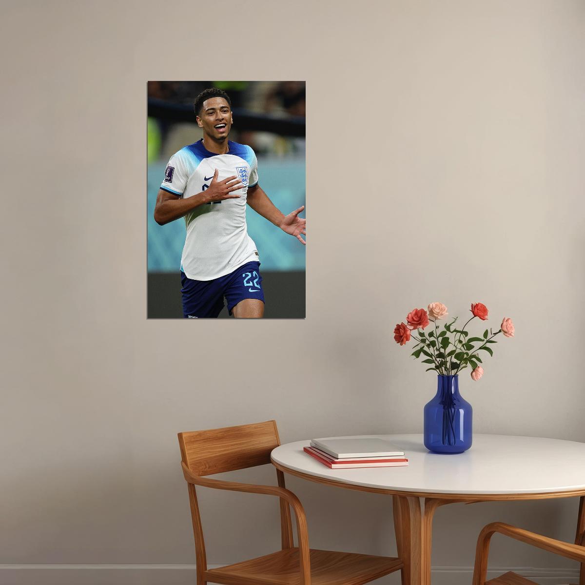 Jude Bellingham England National Team World Cup Poster Wall Art Print Home Wall Decor