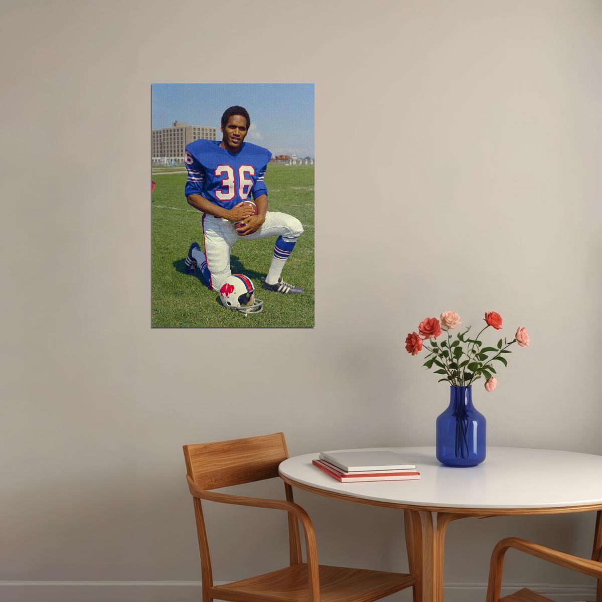 Oj Simpson 2000 Yard Season Football Star Poster Wall Art Print Home Wall Decor