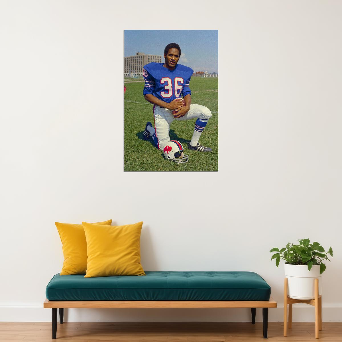 Oj Simpson 2000 Yard Season Football Star Poster Wall Art Print Home Wall Decor