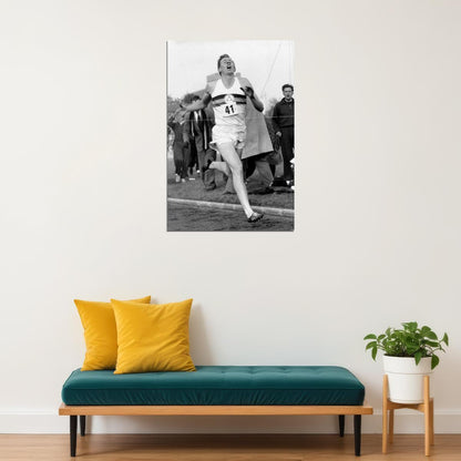 Sir Roger Bannister Races Sports Star Poster Wall Art Print Home Wall Decor