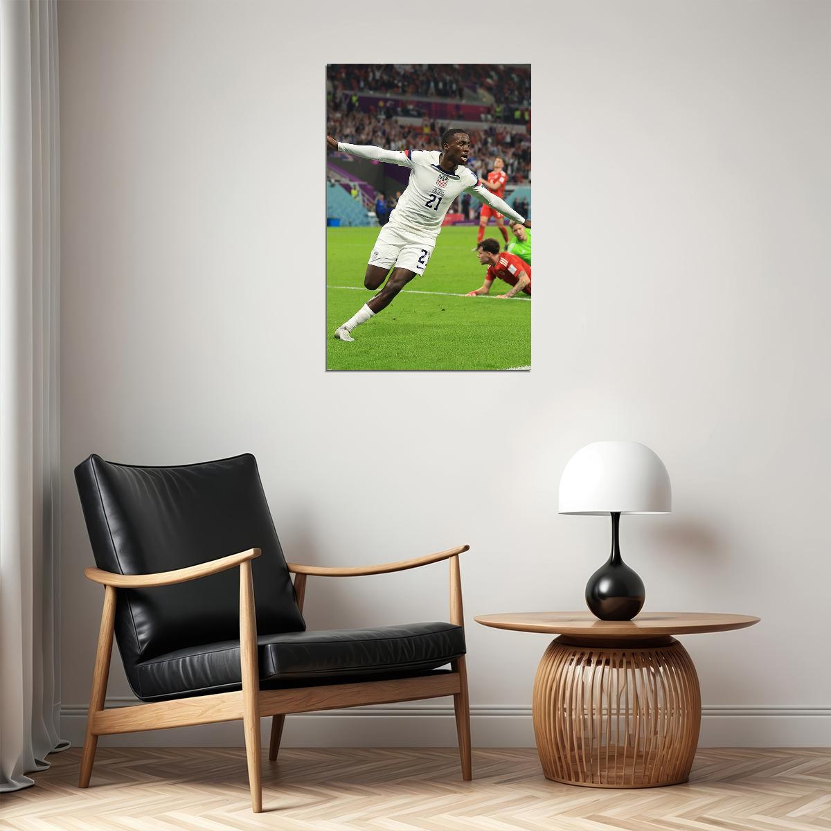 Timothy Weah United States National Soccer Team World Cup Poster Wall Art Print Home Wall Decor