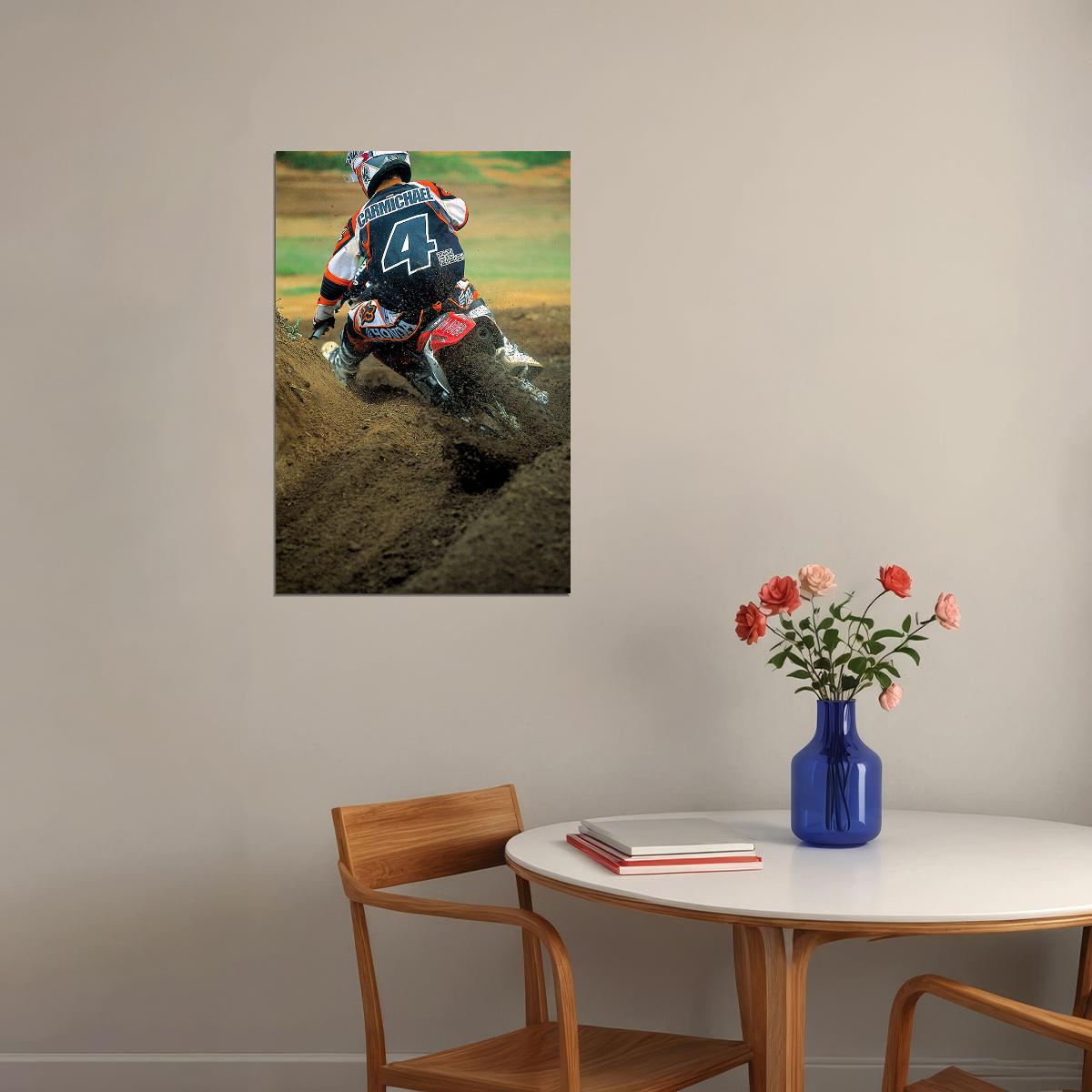 Ricky Carmichael Dirt Motorcycles Driver Star Poster Wall Art Print Home Wall Decor