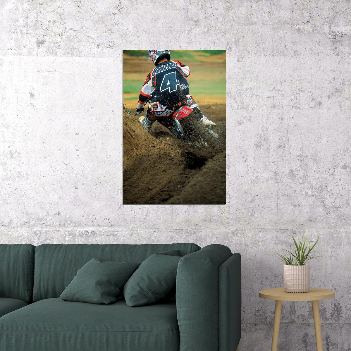 Ricky Carmichael Dirt Motorcycles Driver Star Poster Wall Art Print Home Wall Decor