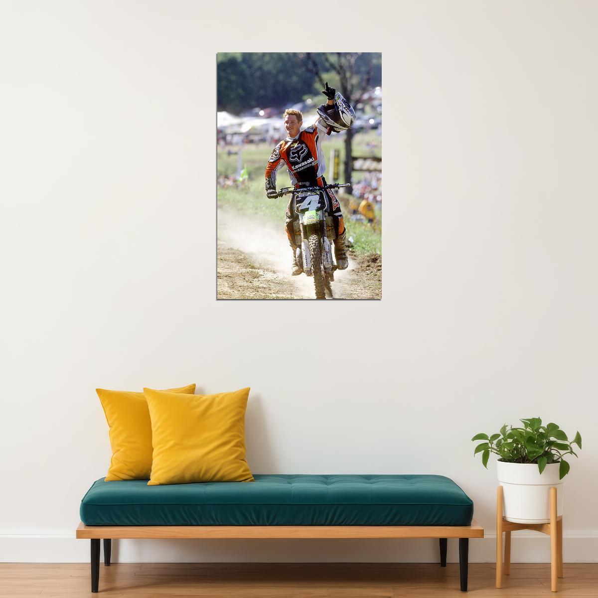 Ricky Carmichael Motorcycle Cross Country Poster Wall Art Print Home Wall Decor