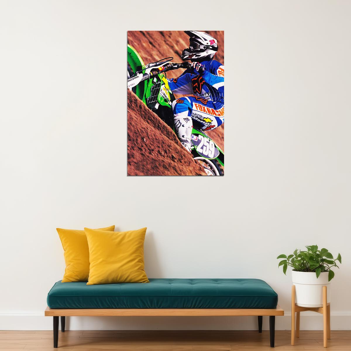 James Stewart Motorcycle Cross Country Driver Idol Poster Wall Art Print Home Wall Decor