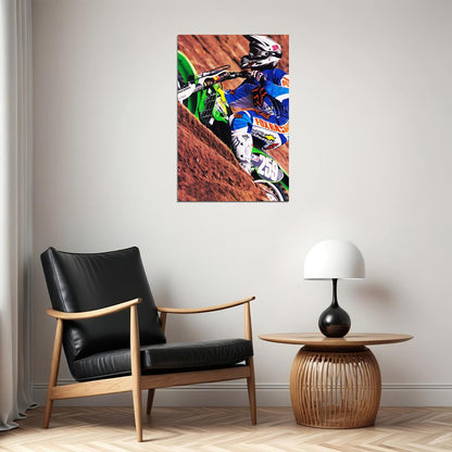 James Stewart Motorcycle Cross Country Driver Idol Poster Wall Art Print Home Wall Decor